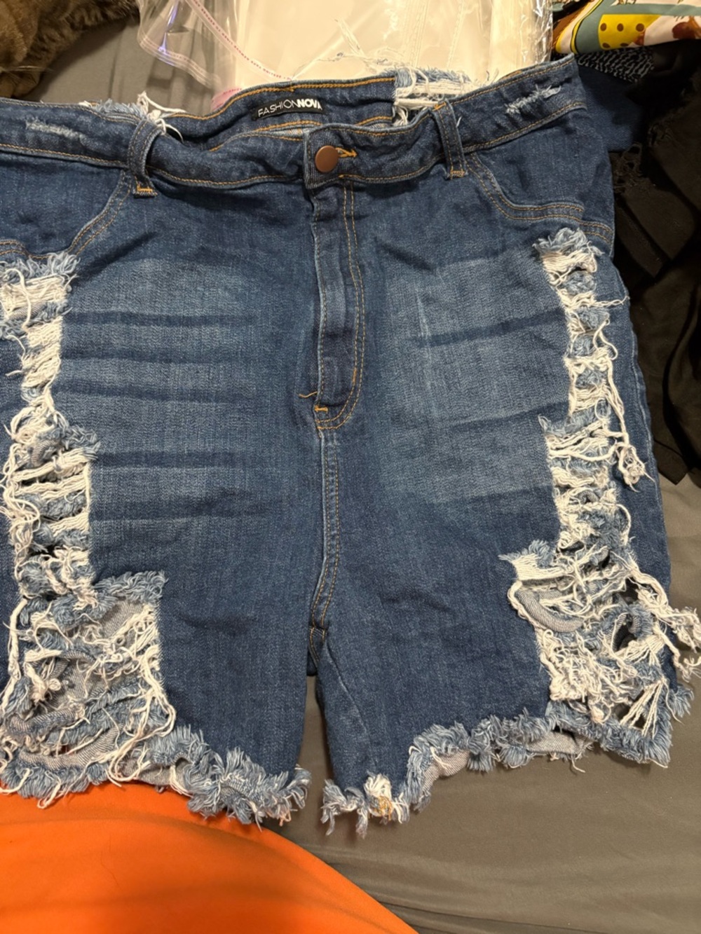 Distressed Denim Shorts